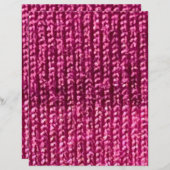 小さなニット織りパターン熱ピンクスクラップブック紙 (正面/裏面)