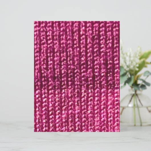 小さなニット織りパターン熱ピンクスクラップブック紙 (スタンド正面)