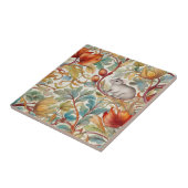 小さなネズミがに葉乗った タイル (側面)