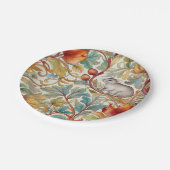 小さなネズミがに葉乗った ペーパープレート (アングル)