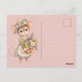 小さなネズミの野の花バスケット ポストカード (裏面)