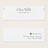 小さなネックレス署名スクリプトディスプレイカード (正面&裏面)