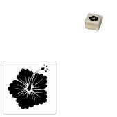 小さなハイビスカスフラワーブロッサムハワイ熱帯地方 ラバースタンプ (押印)