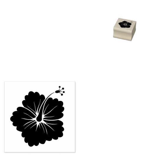 小さなハイビスカスフラワーブロッサムハワイ熱帯地方 ラバースタンプ (押印)