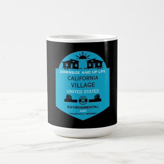 小さなハウスコミュニティ編集可能 コーヒーマグカップ (中央)