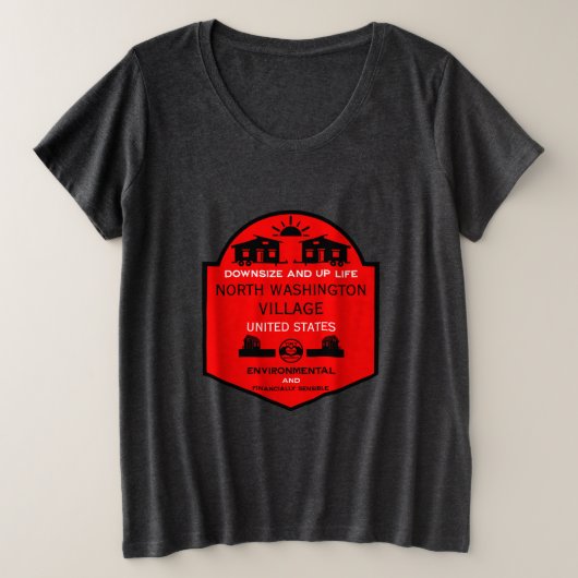 小さなハウスコミュニティ編集可能 プラスサイズTシャツ (デザイン正面)