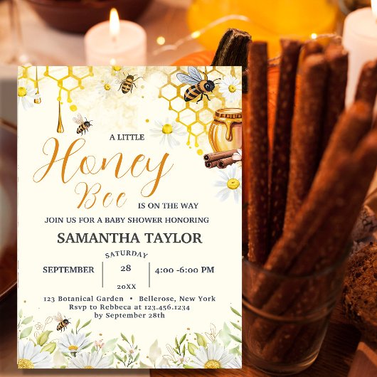 小さなハチさんがやってくる！ベイビーシャワーパーティー 招待状