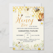 小さなハチさんがやってくる！ベイビーシャワーパーティー 招待状 (正面)