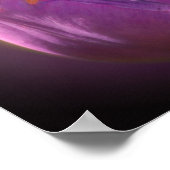 小さなハチの近いラベンダーチューリップ ポスター (角)