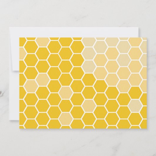 小さなハチの黄色い花のベビーシャワー サンキューカード (裏面)