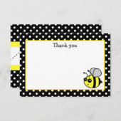 小さなハチの黄色の平らな感謝のメモカード ノートカード (正面/裏面)