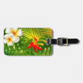 小さなハチドリを持つ熱帯の太陽 ラゲッジタグ (正面横)