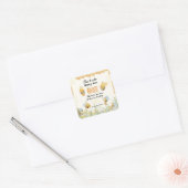 小さなハチミツが1歳に Bee One ワイルドフラワー 誕生日 スクエアシール (封筒)