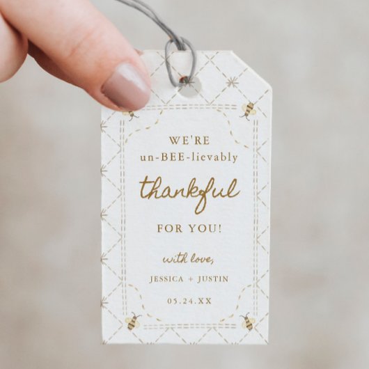 小さなハチミツバチアンビーの愛に感謝の気持ち ギフトタグ