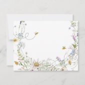 小さなハチミツバチワイルドフラワーのサンキューカード サンキューカード (裏面)