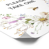 小さなハチミツバチワイルドフラワーの赤ちゃんシャワーが好き ポスター (角)