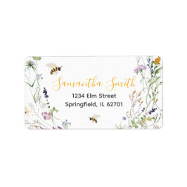 小さなハチミツバチワイルドフラワーの赤ちゃんシャワーのアドレス ラベル
