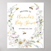 小さなハチミツバチワイルドフラワーベビーシャワーへようこそ ポスター (正面)