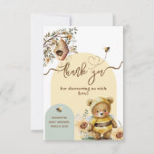 小さなハチミツビーベアーベイビーシャワー サンキューカード (正面)