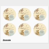 小さなハチミツベアーベビー感謝していシャワーここでミツバチ ラウンドシール (シート)