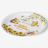 小さなハチミツ任意の年誕生日 ペーパープレート (アングル)