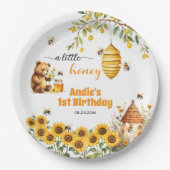 小さなハチミツ任意の年誕生日 ペーパープレート (正面)