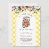 小さなハチミツ男女兼用秋の赤ちゃんシャワー 招待状 (正面)