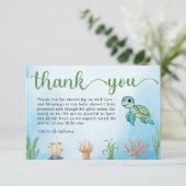 小さなハッチリングウミガメ赤ちゃんシャワーありがとう サンキューカード (スタンド正面)