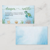 小さなハッチリングタートルベビーシャワーおむつラッフル エンクロージャーカード (正面/裏面)