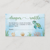 小さなハッチリングタートルベビーシャワーおむつラッフル エンクロージャーカード (正面)