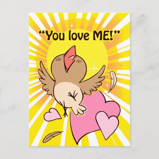 小さなハッピーバードことわざ愛して! ポストカード (正面)