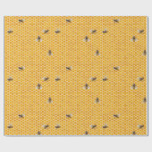 小さなハニーハニカムミツバチの巣幾何六角 ラッピングペーパー (フラット)