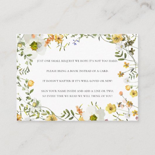 小さなハニービーの本ベビーの赤ちゃんシャワー エンクロージャーカード (裏面)