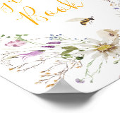 小さなハニービーワイルドフラワーベビーショーゲストブック ポスター (角)