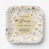 小さなハニー男女兼用ベビービー赤ちゃんシャワー ペーパープレート (正面)