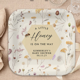 小さなハニー男女兼用ベビービー赤ちゃんシャワー ペーパープレート