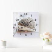 小さなハリネズミ スクエア壁時計 (ホーム)
