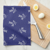 小さなハレボルズ – ハンガリーブルー染料フォークアート キッチンタオル (四つ折り)