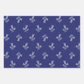 小さなハレボルズ – ハンガリーブルー染料フォークアート ラッピングペーパーシート (正面)