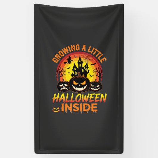 小さなハロウィンが育つジャックオランタンの中 横断幕 (縦)
