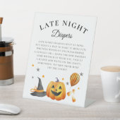 小さなハロウィーンの赤ちゃんシャワー深夜おむつ 台座サイン (インサイチュ)