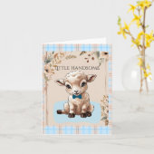 小さなハンサムな子羊 カード (黄色い花)