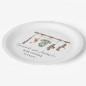 小さなハンターがベビーシャワーパーティーに向かっている ペーパープレート (アングル)