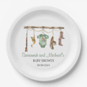小さなハンターがベビーシャワーパーティーに向かっている ペーパープレート (正面)