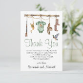 小さなハンターが赤ちゃんのシャワーを途中にある サンキューカード (スタンド正面)