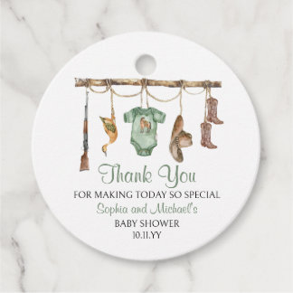 小さなハンターが赤ちゃんのシャワーを途中にある フェイバータグ