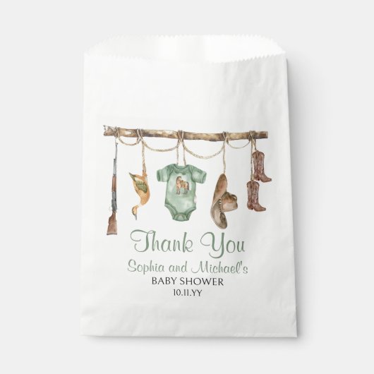 小さなハンターが赤ちゃんのシャワーを途中にある フェイバーバッグ (正面)