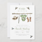 小さなハンターが赤ちゃんシャワーの途中にある 招待状 (正面)