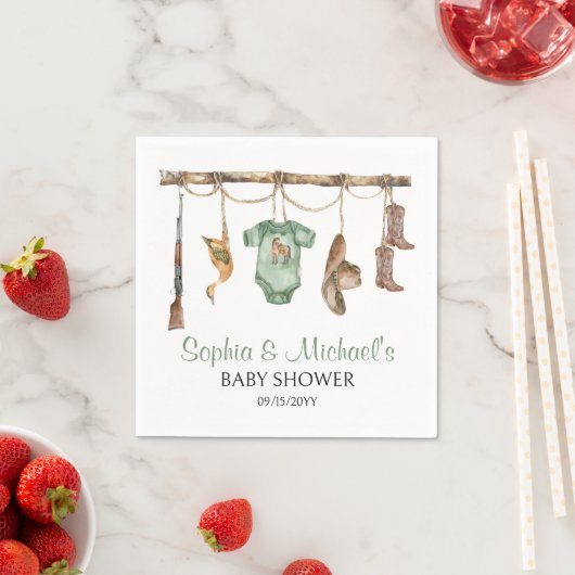 小さなハンターが赤ちゃんシャワーパーティーに行く スタンダードカクテルナプキン (インサイチュ)