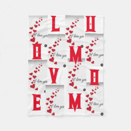 小さなハートで私はフリースブランケットでUを愛 フリースブランケット